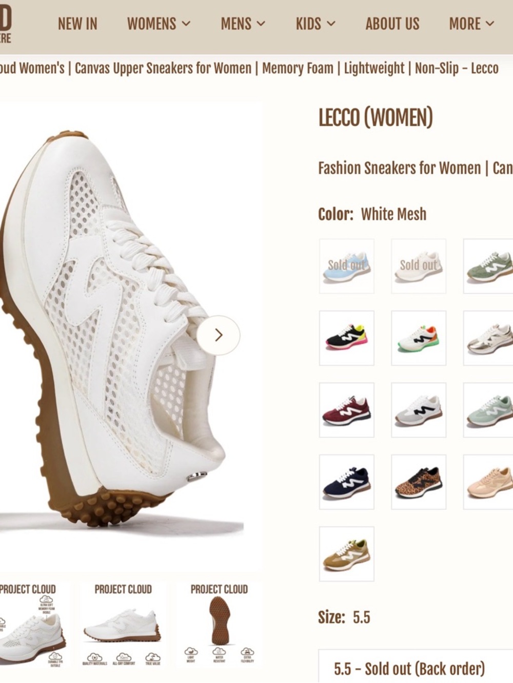 Lecco Women's White Mesh Sneakers